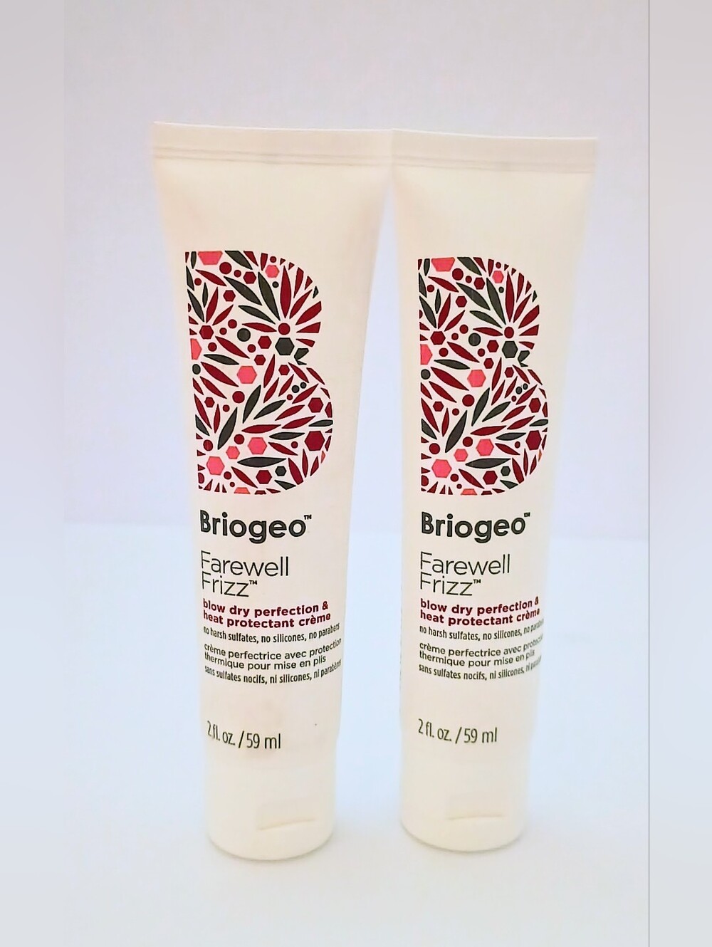 Briogeo Farewell Frizz Blow Dry Perfection & Heat Protectant Creme 2 oz x2
